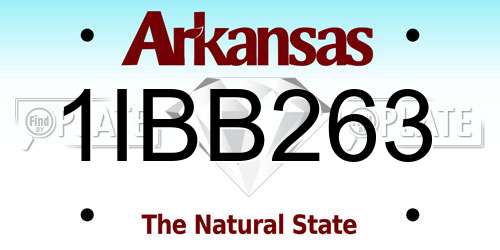 1IBB263 Arkansas License Plate