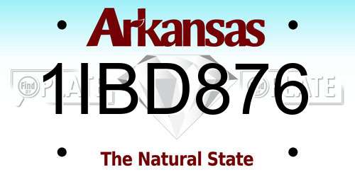 1IBD876 Arkansas License Plate