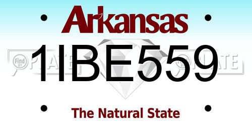 1IBE559 Arkansas License Plate