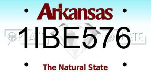 1IBE576 Arkansas License Plate