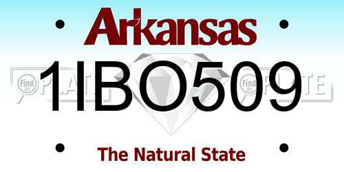 1IBO509 Arkansas License Plate