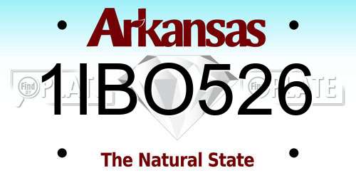 1IBO526 Arkansas License Plate