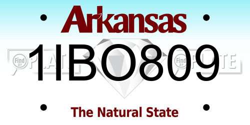 1IBO809 Arkansas License Plate