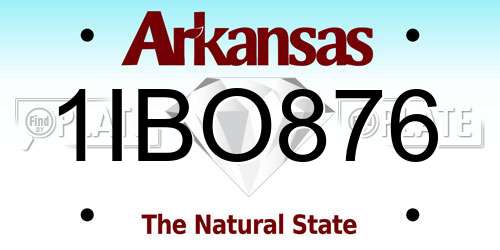 1IBO876 Arkansas License Plate