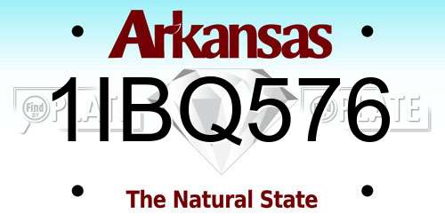 1IBQ576 Arkansas License Plate