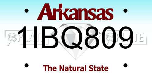 1IBQ809 Arkansas License Plate