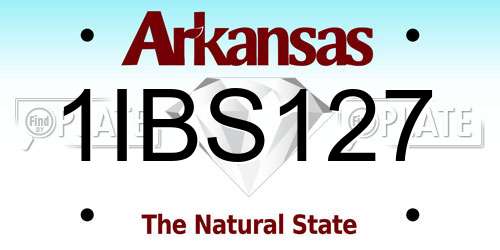 1IBS127 Arkansas License Plate