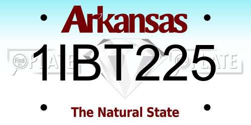 1IBT225 Arkansas License Plate