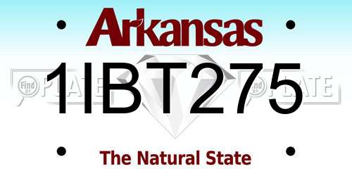 1IBT275 Arkansas License Plate