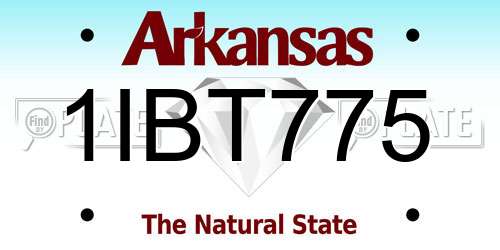 1IBT775 Arkansas License Plate