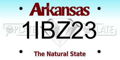 1IBZ23 Arkansas License Plate