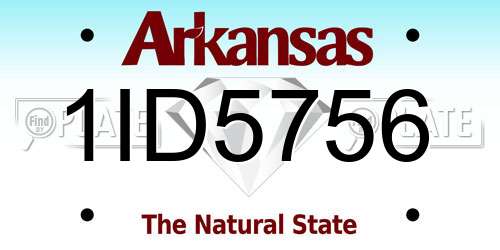 1ID5756 Arkansas License Plate