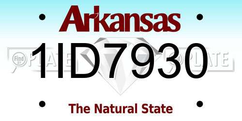 1ID7930 Arkansas License Plate