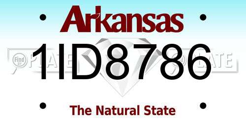 1ID8786 Arkansas License Plate