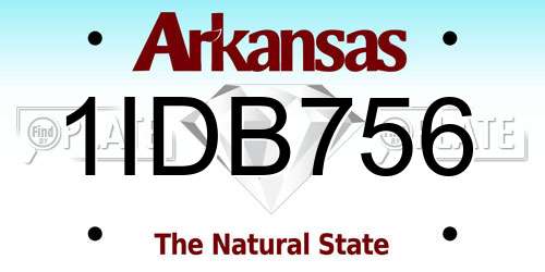 1IDB756 Arkansas License Plate