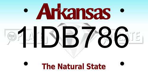 1IDB786 Arkansas License Plate