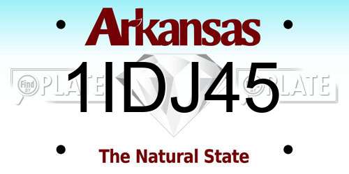 1IDJ45 Arkansas License Plate