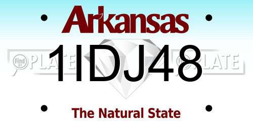 1IDJ48 Arkansas License Plate