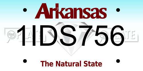 1IDS756 Arkansas License Plate