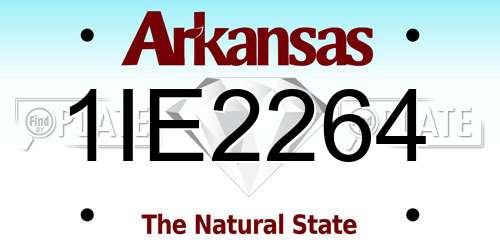 1IE2264 Arkansas License Plate