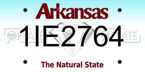 1IE2764 Arkansas License Plate