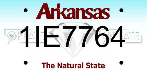 1IE7764 Arkansas License Plate