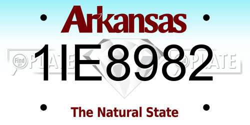 1IE8982 Arkansas License Plate