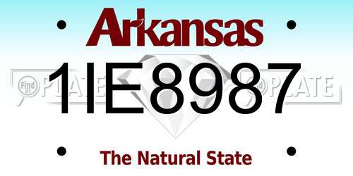 1IE8987 Arkansas License Plate