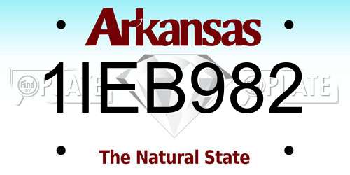 1IEB982 Arkansas License Plate