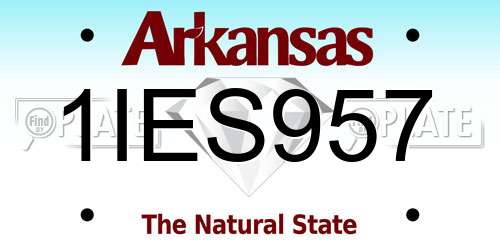 1IES957 Arkansas License Plate