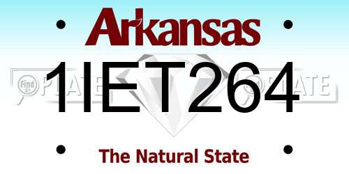 1IET264 Arkansas License Plate