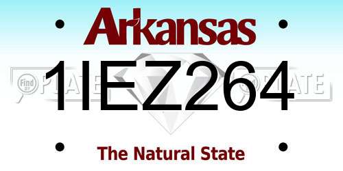 1IEZ264 Arkansas License Plate