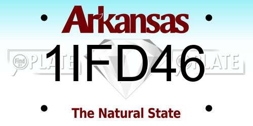 1IFD46 Arkansas License Plate