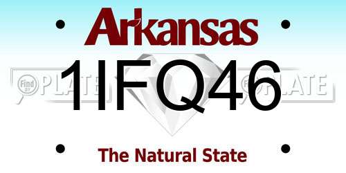 1IFQ46 Arkansas License Plate