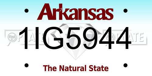 1IG5944 Arkansas License Plate