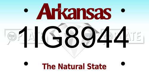 1IG8944 Arkansas License Plate