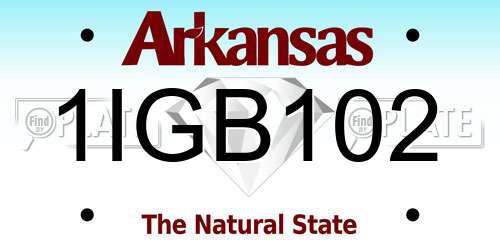 1IGB102 Arkansas License Plate