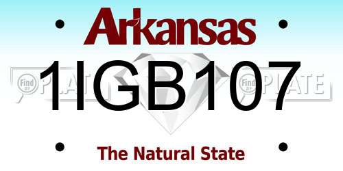 1IGB107 Arkansas License Plate