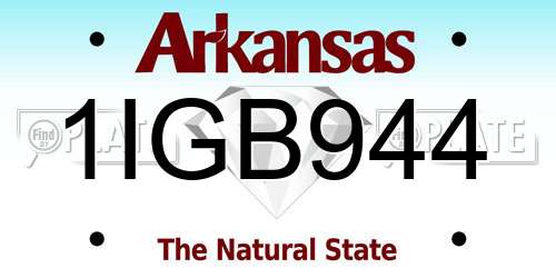 1IGB944 Arkansas License Plate