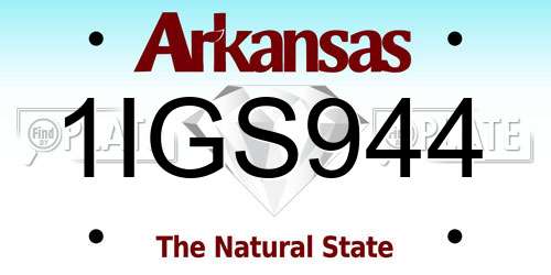 1IGS944 Arkansas License Plate