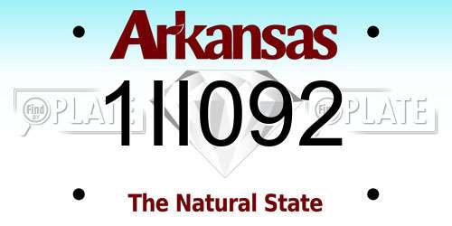 1II092 Arkansas License Plate