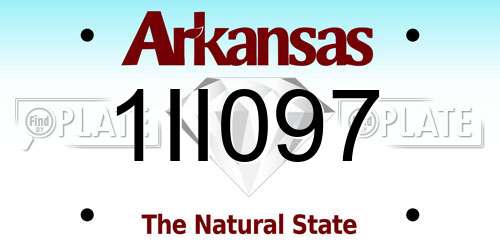 1II097 Arkansas License Plate
