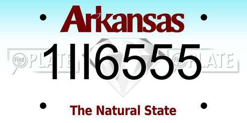 1II6555 Arkansas License Plate