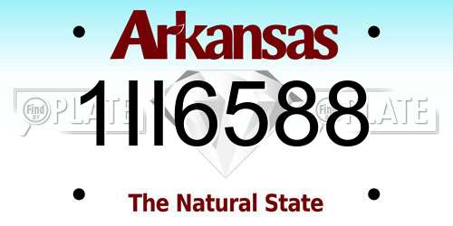 1II6588 Arkansas License Plate