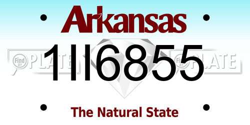 1II6855 Arkansas License Plate