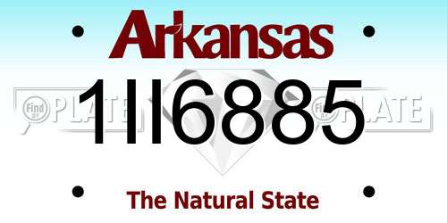1II6885 Arkansas License Plate
