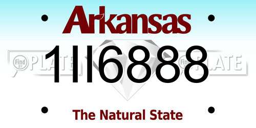 1II6888 Arkansas License Plate
