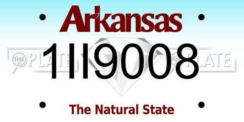 1II9008 Arkansas License Plate