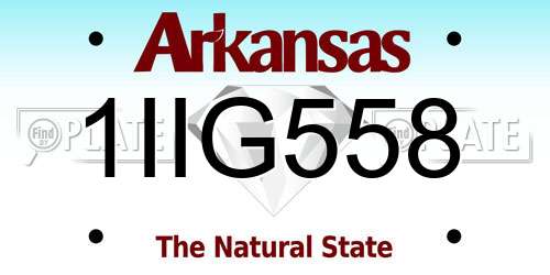 1IIG558 Arkansas License Plate