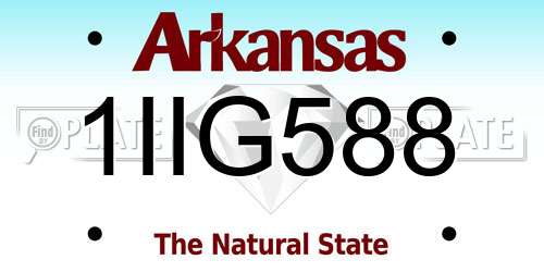 1IIG588 Arkansas License Plate